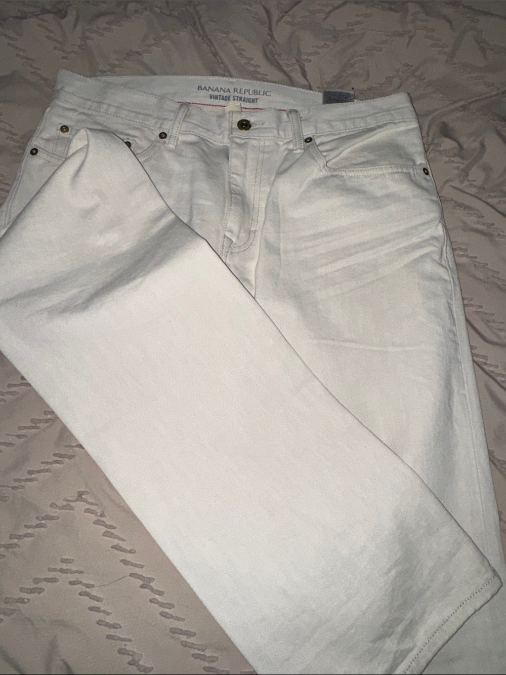 Banana Republic Men's Straight cream Jeans 33x32